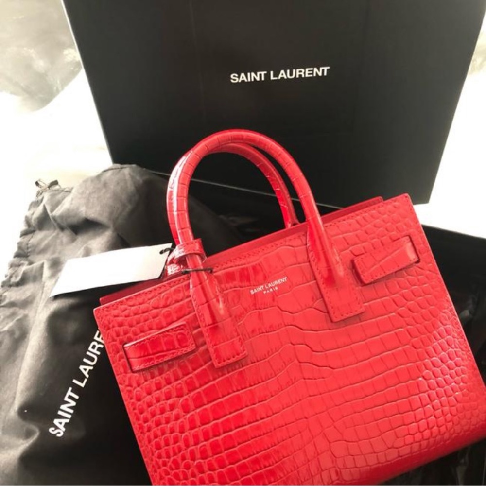 YSL Sac de Jour Nano Croc-Embossed crossbody bag